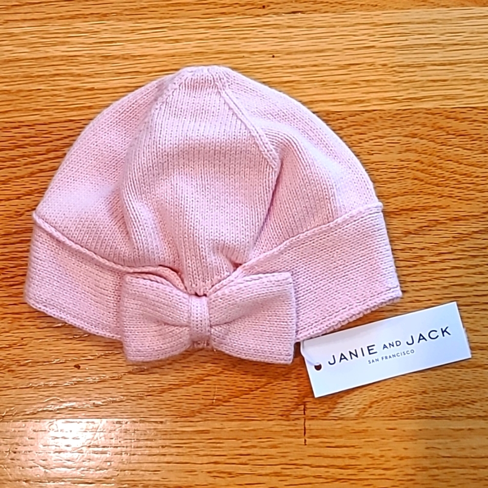 CLEARANCE Janie & Jack Pink Bow Knit Beanie 2T-3